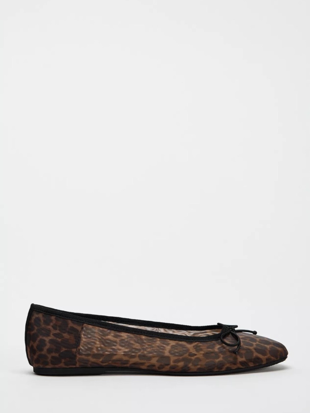 Zara Leopard Print mesh Ballet Flats
